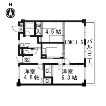 マンション・フォルツーナの物件間取画像